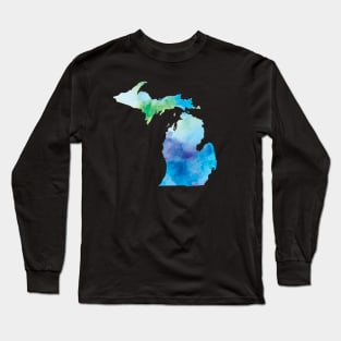 Michigan Watercolor Long Sleeve T-Shirt